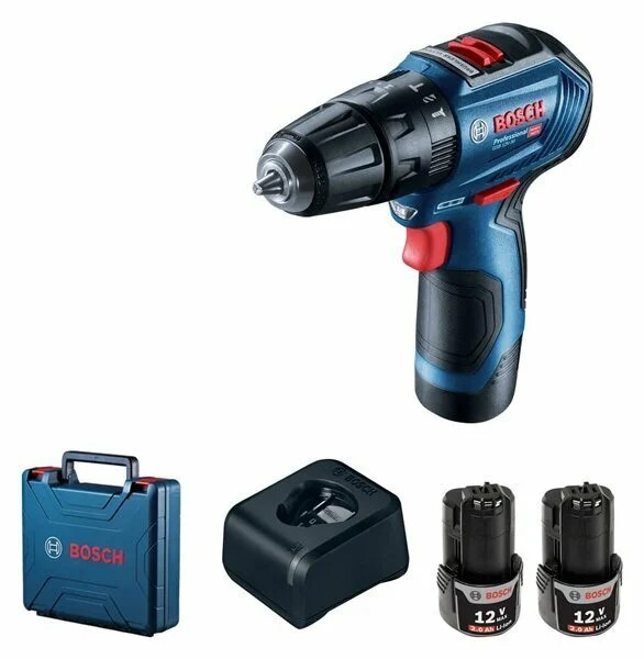 Bosch Gsb 12V-30 Akülü Darbeli Delme Vidalama Makinası 12V 2Ah 17/30Nm + 39 Parça Vidalama Seti